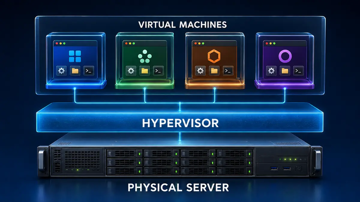 نحوه کار Hypervisor و ماشین‌های مجازی روی سرور فیزیکی